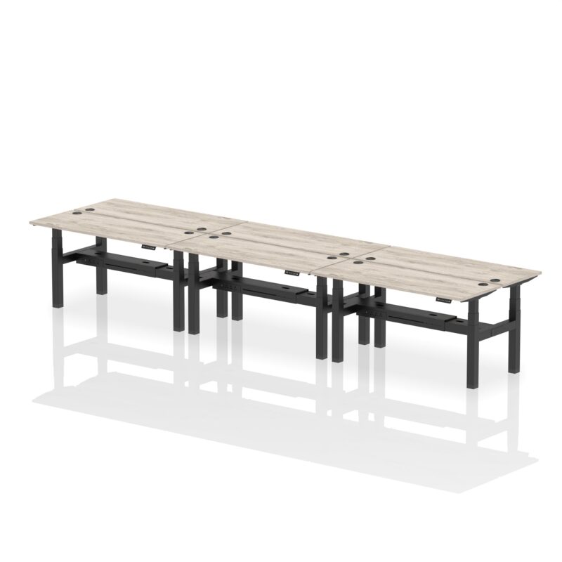 Air Back-to-Back Slimline Height Adjustable Bench Desk - 6 Person - Image 39