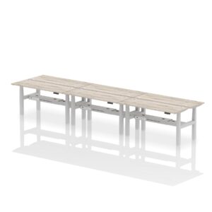 Air Back-to-Back Slimline Height Adjustable Bench Desk - 6 Person - Image 40