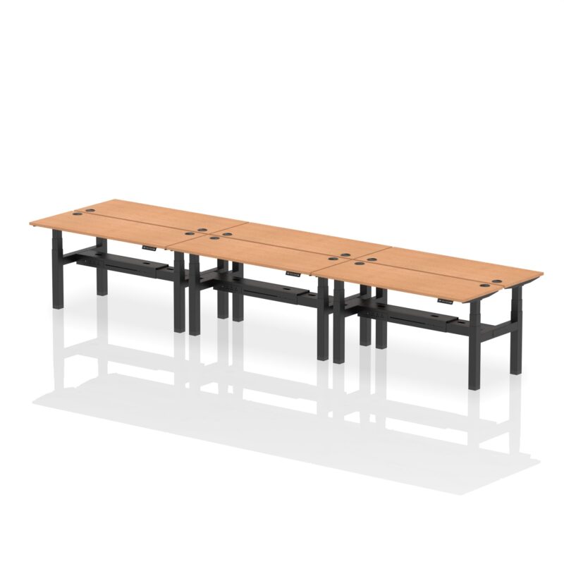 Air Back-to-Back Slimline Height Adjustable Bench Desk - 6 Person - Image 44