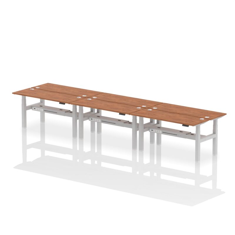 Air Back-to-Back Slimline Height Adjustable Bench Desk - 6 Person - Image 47