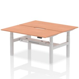Air Back-to-Back Scalloped Edge Height Adjustable Bench Desk - 2 Person - Image 38