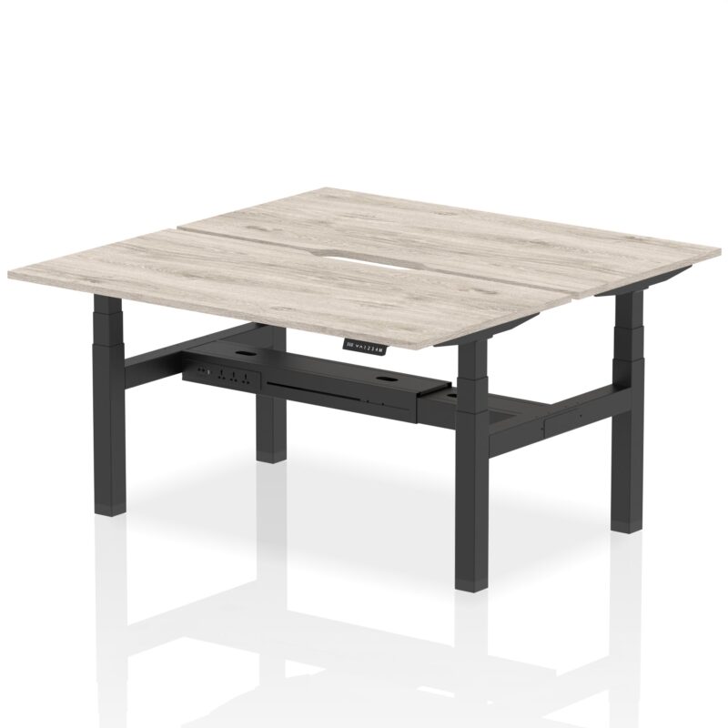 Air Back-to-Back Scalloped Edge Height Adjustable Bench Desk - 2 Person - Image 40