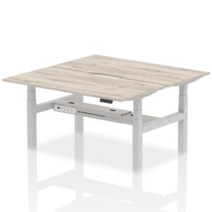 Air Back-to-Back Scalloped Edge Height Adjustable Bench Desk - 2 Person - Image 41