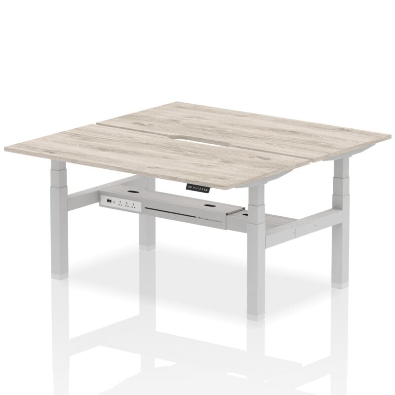 Air Back-to-Back Scalloped Edge Height Adjustable Bench Desk - 2 Person - Image 41