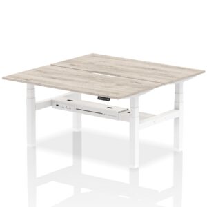 Air Back-to-Back Scalloped Edge Height Adjustable Bench Desk - 2 Person - Image 42