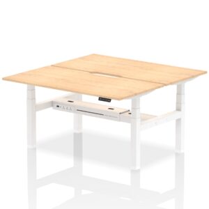 Air Back-to-Back Scalloped Edge Height Adjustable Bench Desk - 2 Person - Image 45