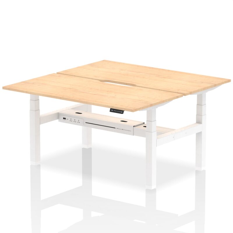 Air Back-to-Back Scalloped Edge Height Adjustable Bench Desk - 2 Person - Image 45