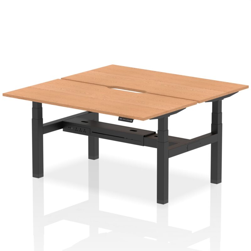 Air Back-to-Back Scalloped Edge Height Adjustable Bench Desk - 2 Person - Image 46