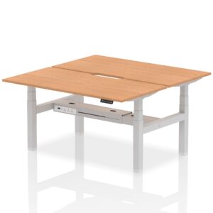 Air Back-to-Back Scalloped Edge Height Adjustable Bench Desk - 2 Person - Image 47