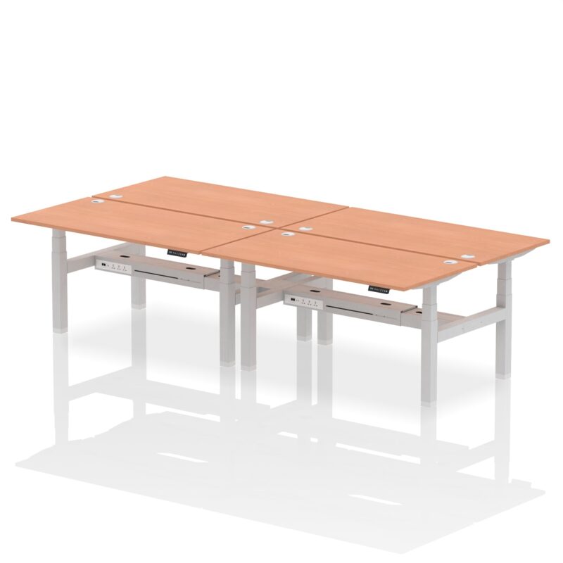 Air Back-to-Back Height Adjustable Bench Desk - 4 Person - Image 38