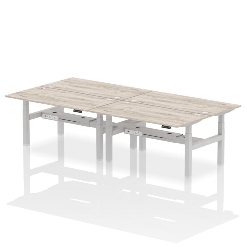 Air Back-to-Back Height Adjustable Bench Desk - 4 Person - Image 41