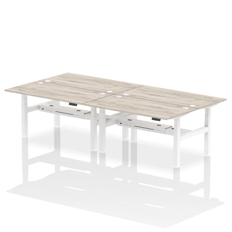 Air Back-to-Back Height Adjustable Bench Desk - 4 Person - Image 42