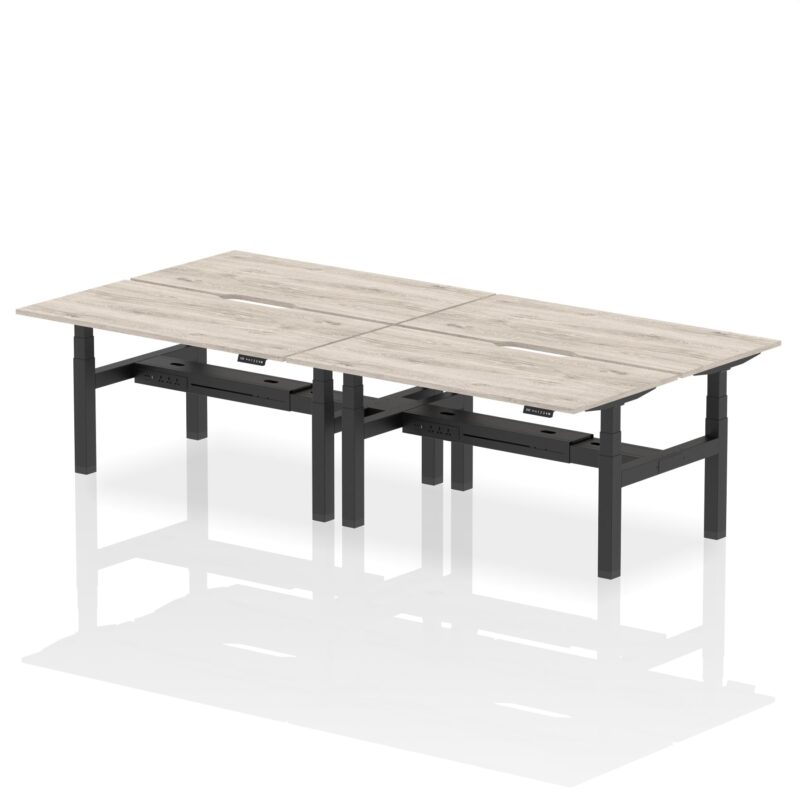 Air Back-to-Back Scalloped Edge Height Adjustable Bench Desk - 4 Person - Image 40