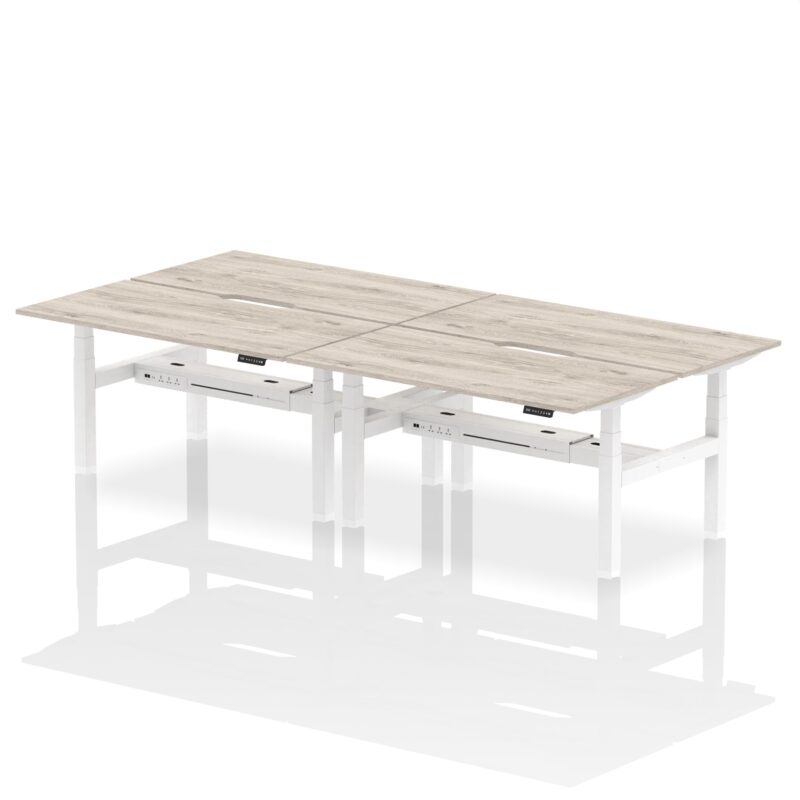 Air Back-to-Back Scalloped Edge Height Adjustable Bench Desk - 4 Person - Image 42