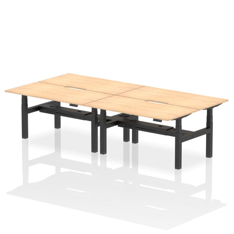 Air Back-to-Back Scalloped Edge Height Adjustable Bench Desk - 4 Person - Image 43