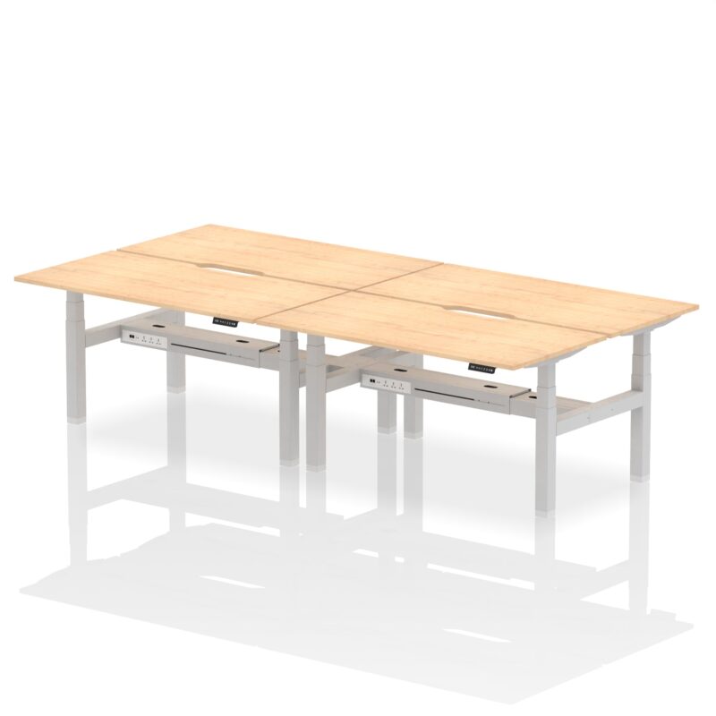 Air Back-to-Back Scalloped Edge Height Adjustable Bench Desk - 4 Person - Image 44