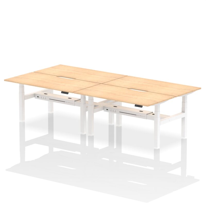 Air Back-to-Back Scalloped Edge Height Adjustable Bench Desk - 4 Person - Image 45