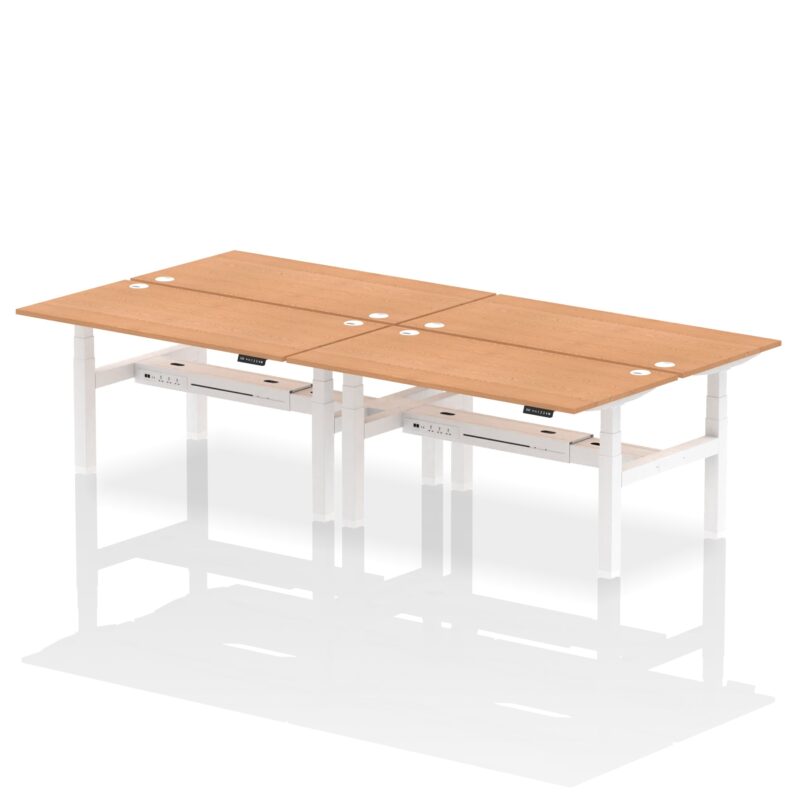 Air Back-to-Back Height Adjustable Bench Desk - 4 Person - Image 48
