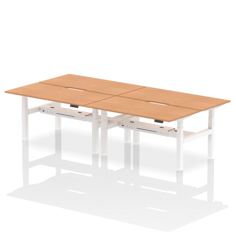 Air Back-to-Back Scalloped Edge Height Adjustable Bench Desk - 4 Person - Image 48