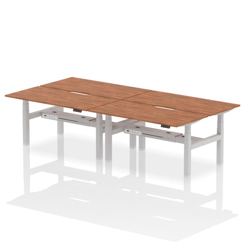 Air Back-to-Back Scalloped Edge Height Adjustable Bench Desk - 4 Person - Image 50