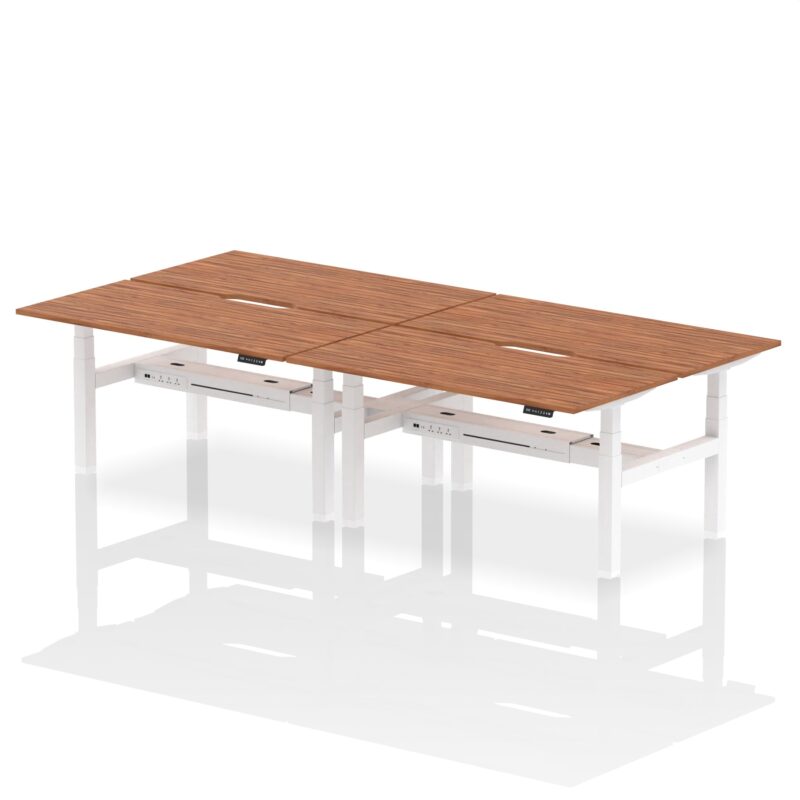 Air Back-to-Back Scalloped Edge Height Adjustable Bench Desk - 4 Person - Image 51