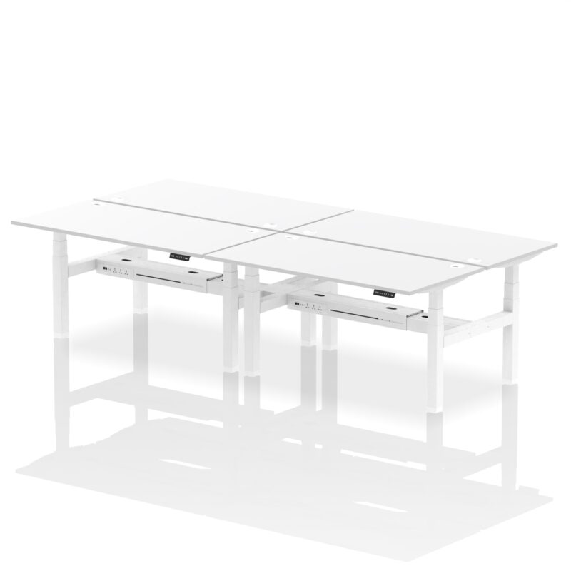Air Back-to-Back Height Adjustable Bench Desk - 4 Person - Image 54