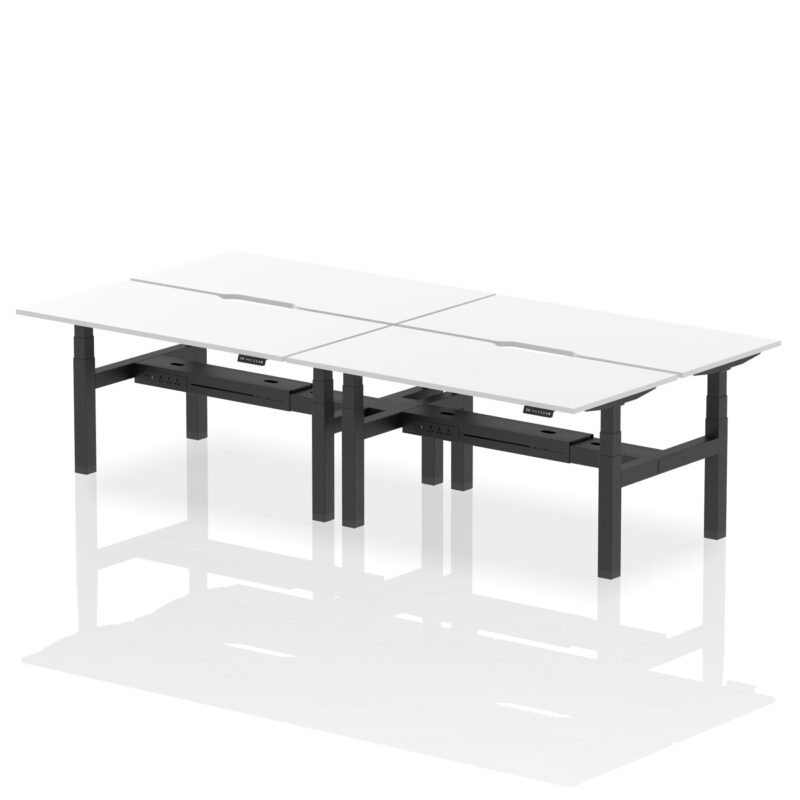 Air Back-to-Back Scalloped Edge Height Adjustable Bench Desk - 4 Person - Image 52