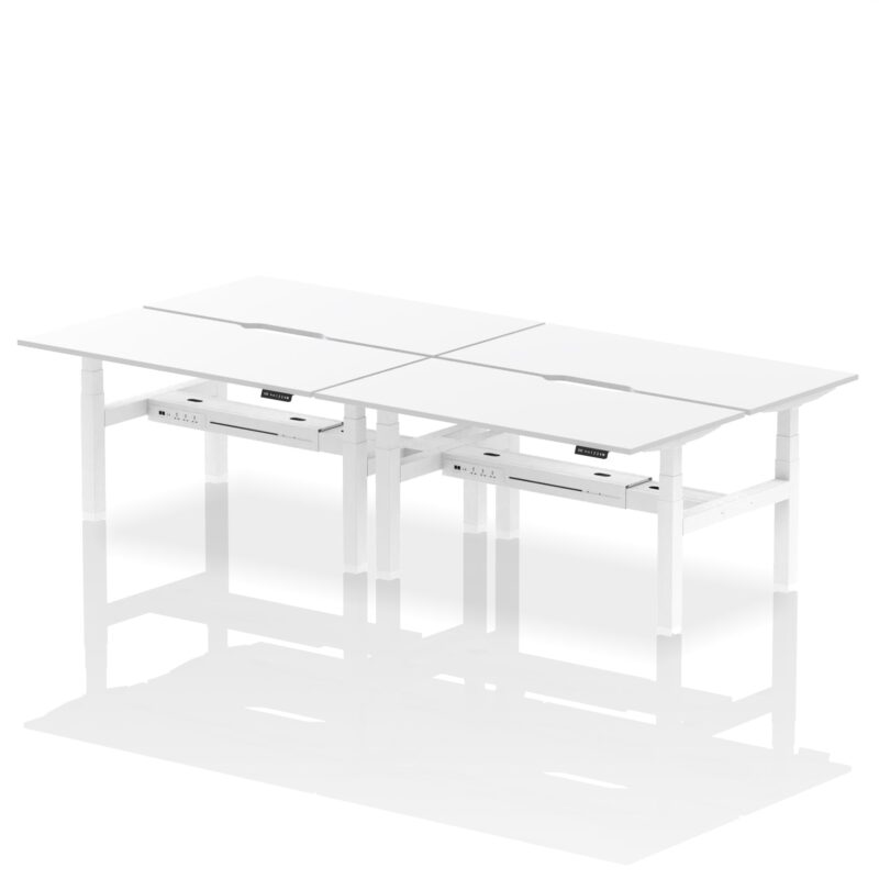 Air Back-to-Back Scalloped Edge Height Adjustable Bench Desk - 4 Person - Image 54