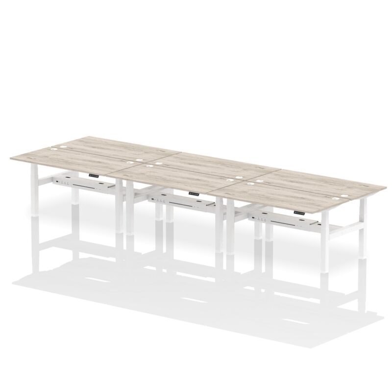 Air Back-to-Back Height Adjustable Bench Desk - 6 Person - Image 42