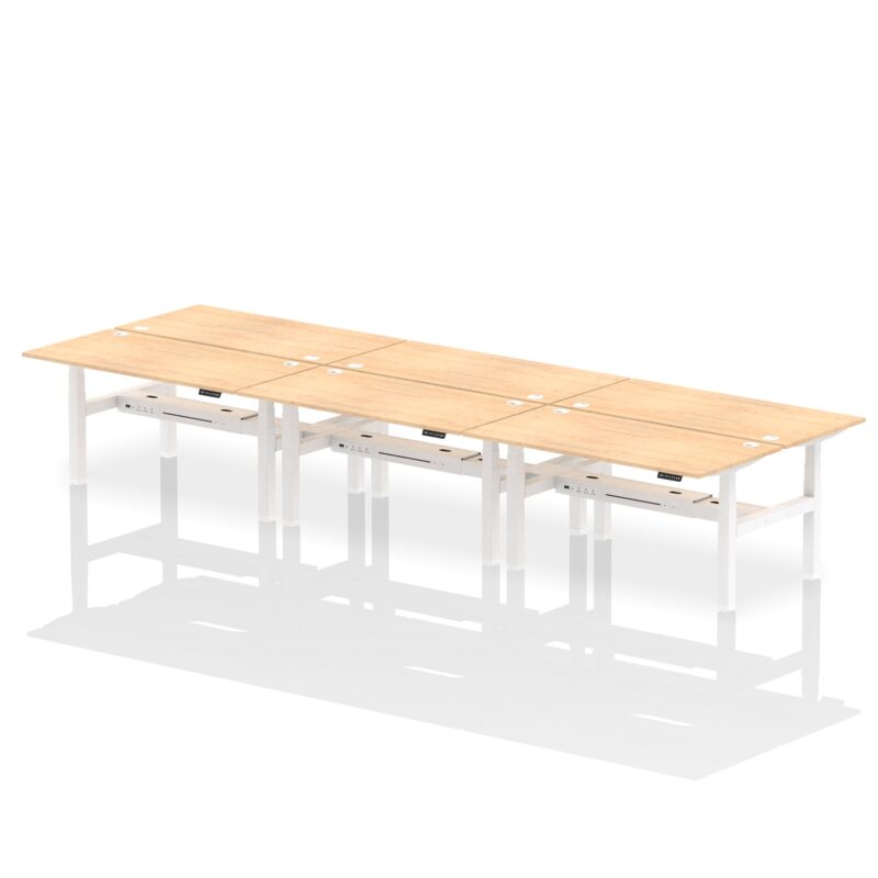 Air Back-to-Back Height Adjustable Bench Desk - 6 Person - Image 45