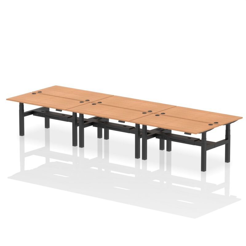 Air Back-to-Back Height Adjustable Bench Desk - 6 Person - Image 46