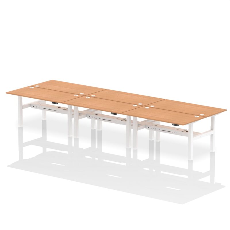Air Back-to-Back Height Adjustable Bench Desk - 6 Person - Image 48