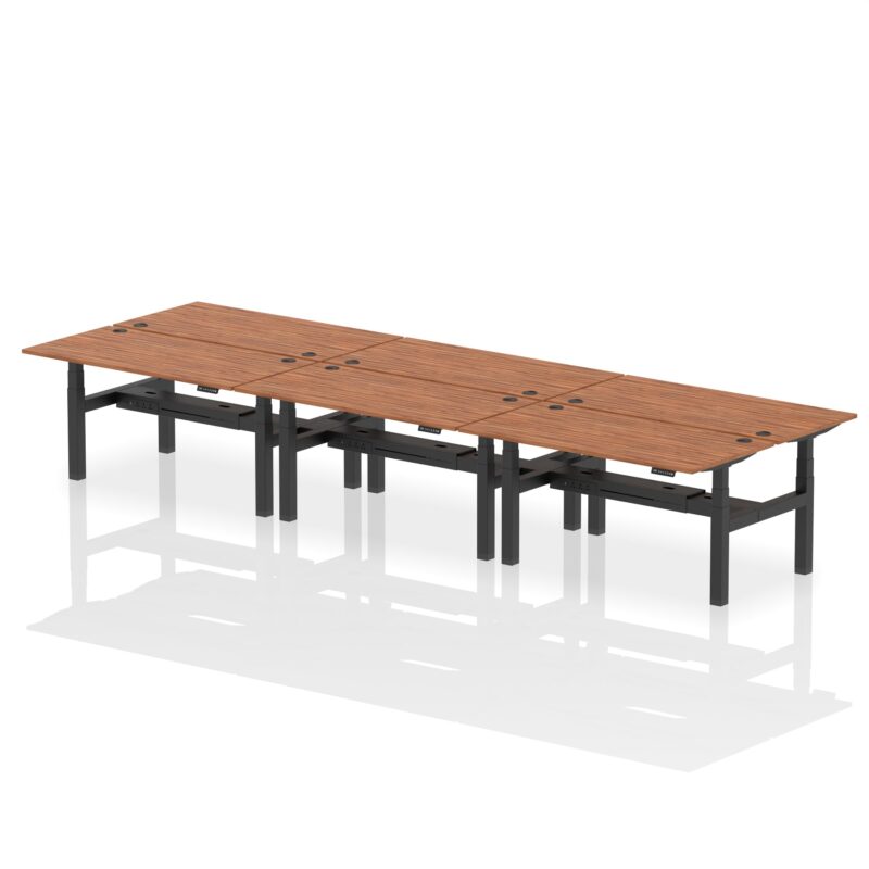 Air Back-to-Back Height Adjustable Bench Desk - 6 Person - Image 49