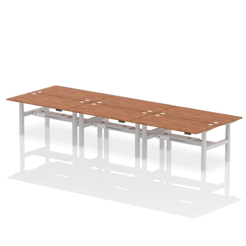 Air Back-to-Back Height Adjustable Bench Desk - 6 Person - Image 50