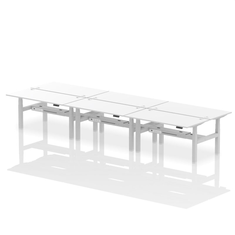 Air Back-to-Back Height Adjustable Bench Desk - 6 Person - Image 53