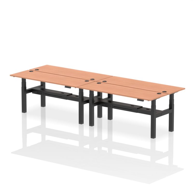 Air Back-to-Back Slimline Height Adjustable Bench Desk - 4 Person - Image 55