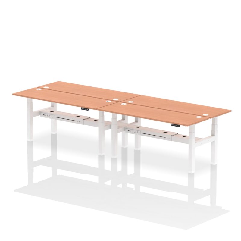 Air Back-to-Back Slimline Height Adjustable Bench Desk - 4 Person - Image 57
