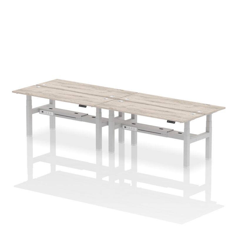 Air Back-to-Back Slimline Height Adjustable Bench Desk - 4 Person - Image 59