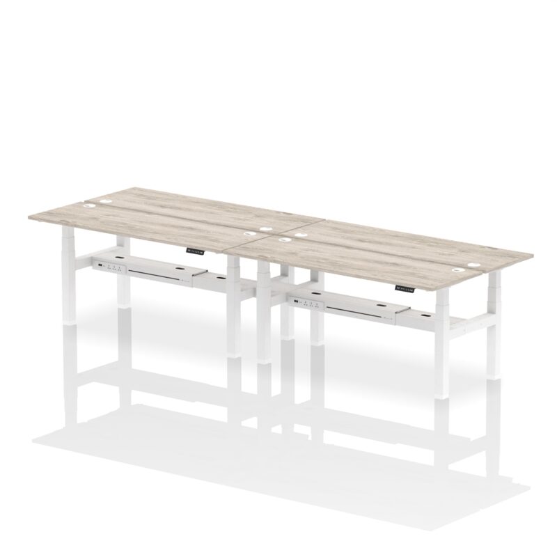 Air Back-to-Back Slimline Height Adjustable Bench Desk - 4 Person - Image 60