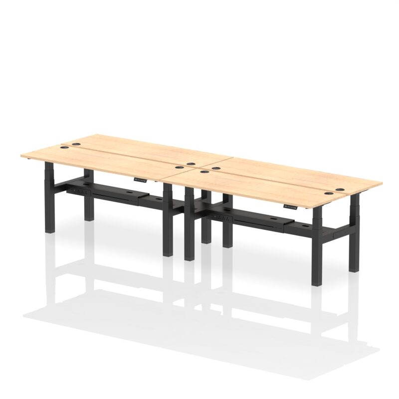 Air Back-to-Back Slimline Height Adjustable Bench Desk - 4 Person - Image 61