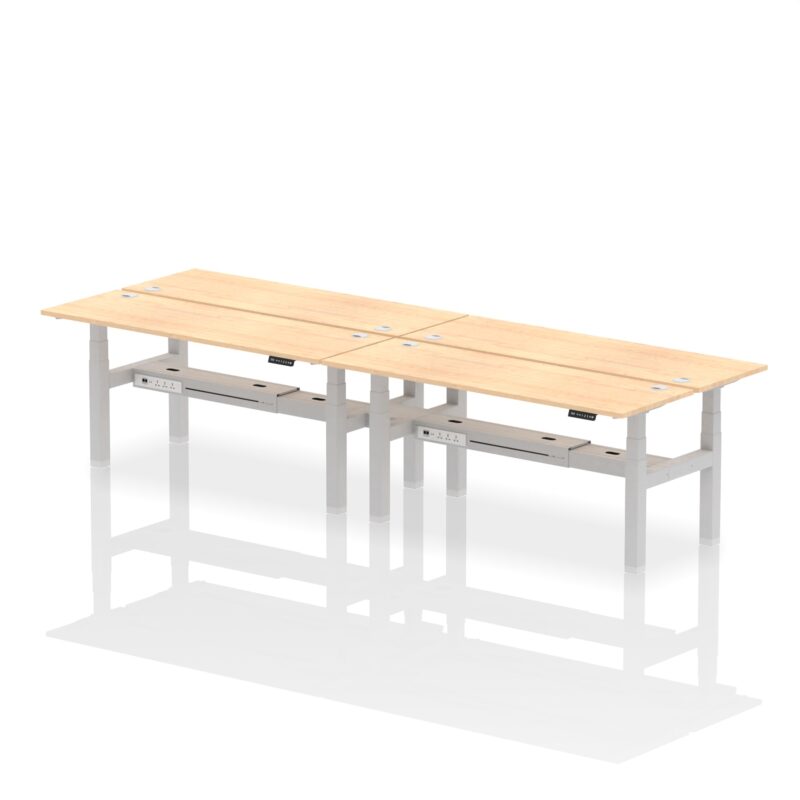 Air Back-to-Back Slimline Height Adjustable Bench Desk - 4 Person - Image 62