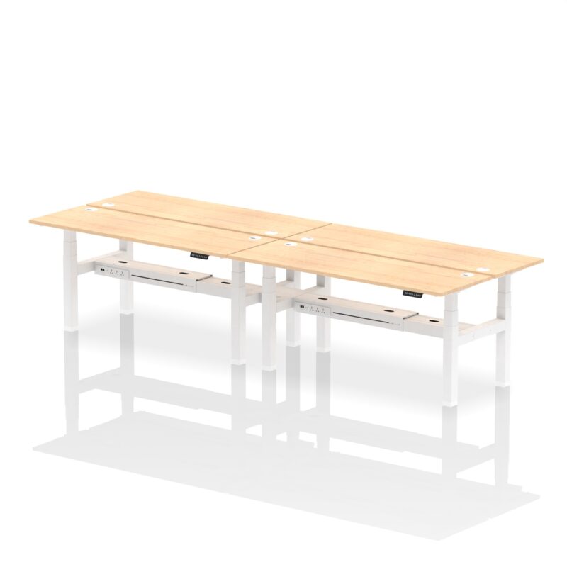 Air Back-to-Back Slimline Height Adjustable Bench Desk - 4 Person - Image 63