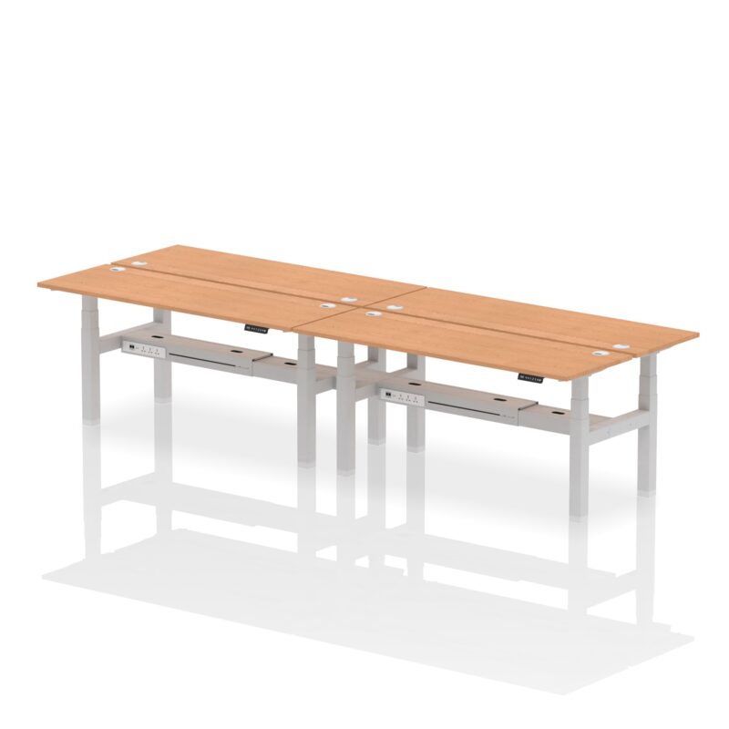Air Back-to-Back Slimline Height Adjustable Bench Desk - 4 Person - Image 65
