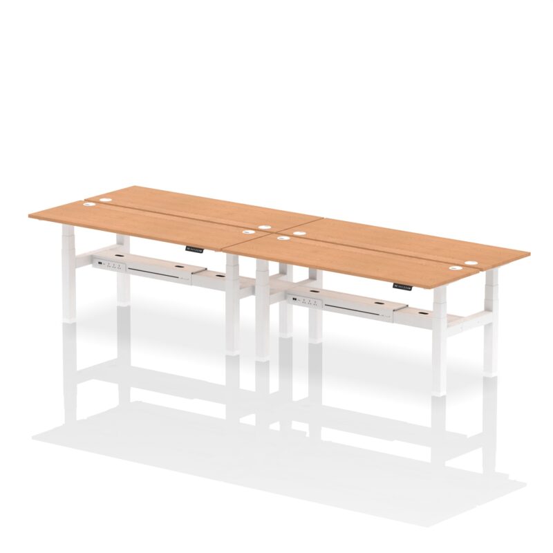 Air Back-to-Back Slimline Height Adjustable Bench Desk - 4 Person - Image 66