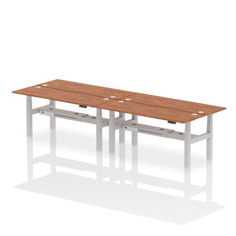Air Back-to-Back Slimline Height Adjustable Bench Desk - 4 Person - Image 68
