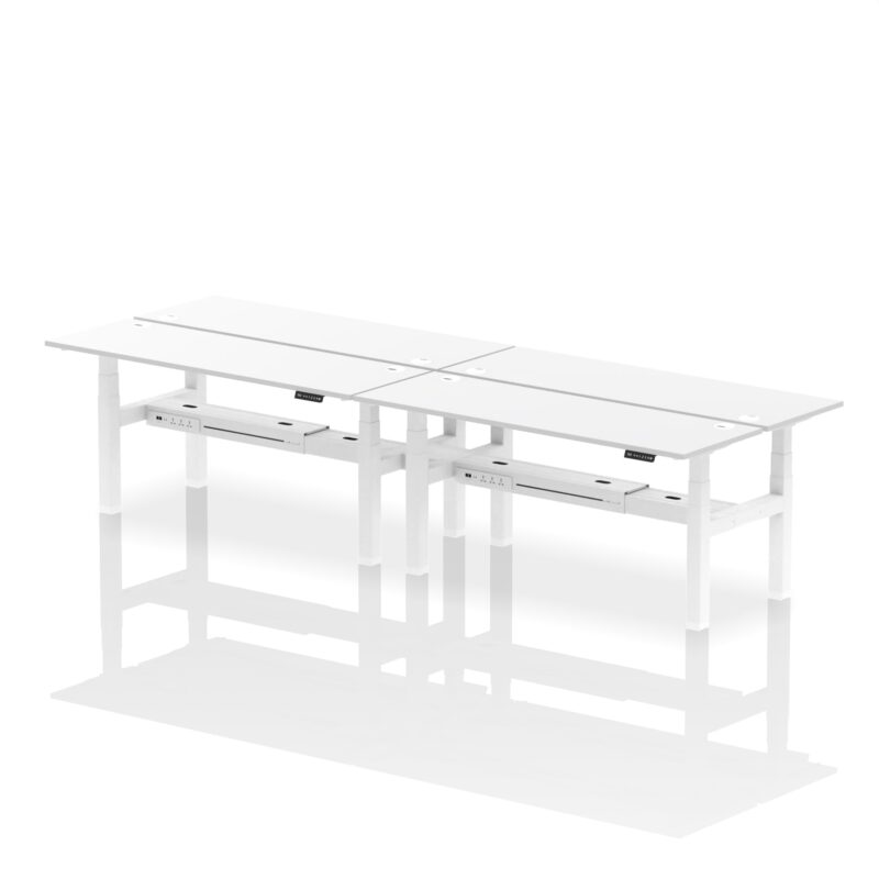 Air Back-to-Back Slimline Height Adjustable Bench Desk - 4 Person - Image 72