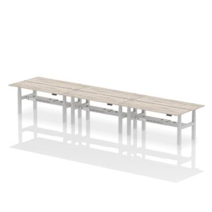 Air Back-to-Back Slimline Height Adjustable Bench Desk - 6 Person - Image 54