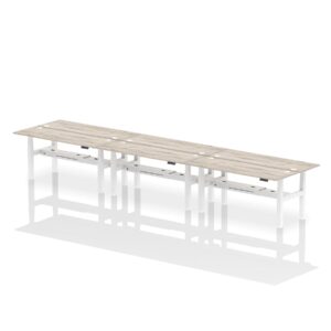 Air Back-to-Back Slimline Height Adjustable Bench Desk - 6 Person - Image 55