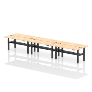 Air Back-to-Back Slimline Height Adjustable Bench Desk - 6 Person - Image 56
