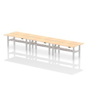Air Back-to-Back Slimline Height Adjustable Bench Desk - 6 Person - Image 57